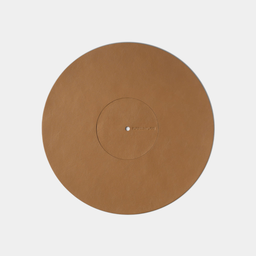 Turntable Leather Platter Mat - Camel