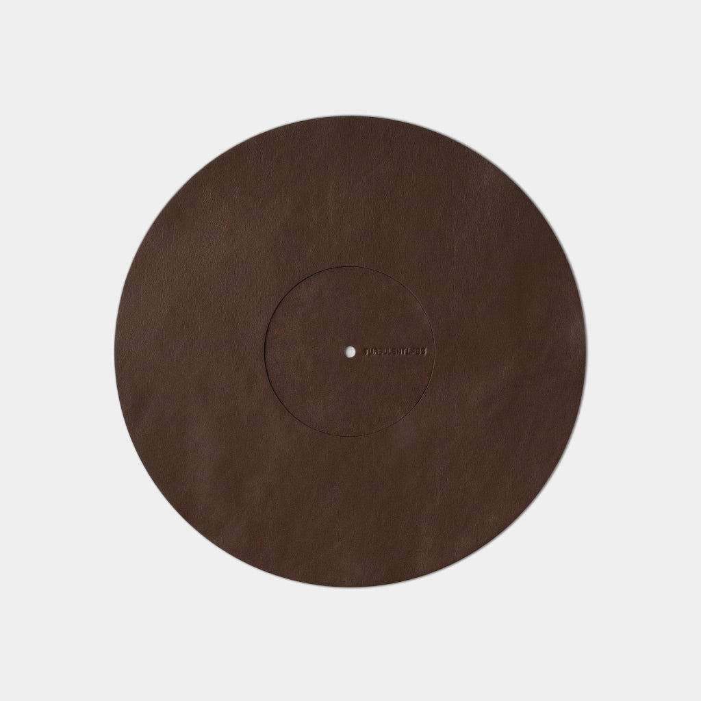 Turntable Leather Platter Mat - Coffee