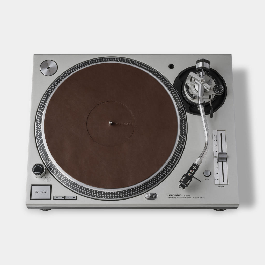 Turntable Leather Platter Mat - Coffee