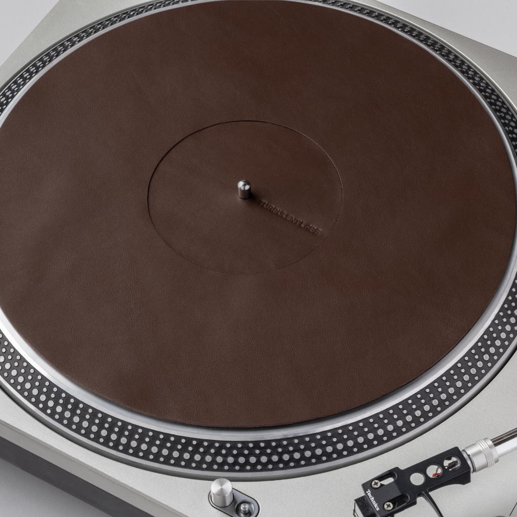 Turntable Leather Platter Mat - Coffee