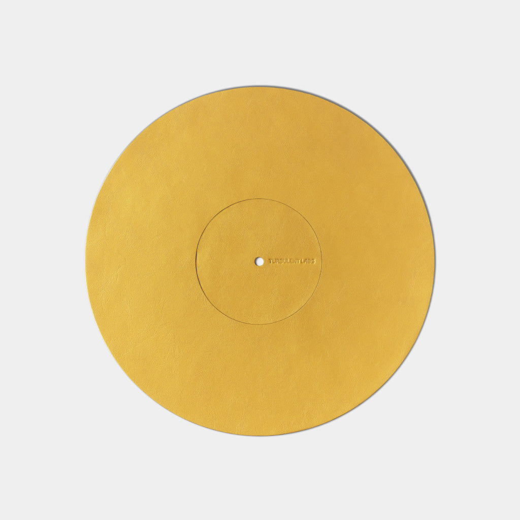 Turntable Leather Platter Mat - Lemon