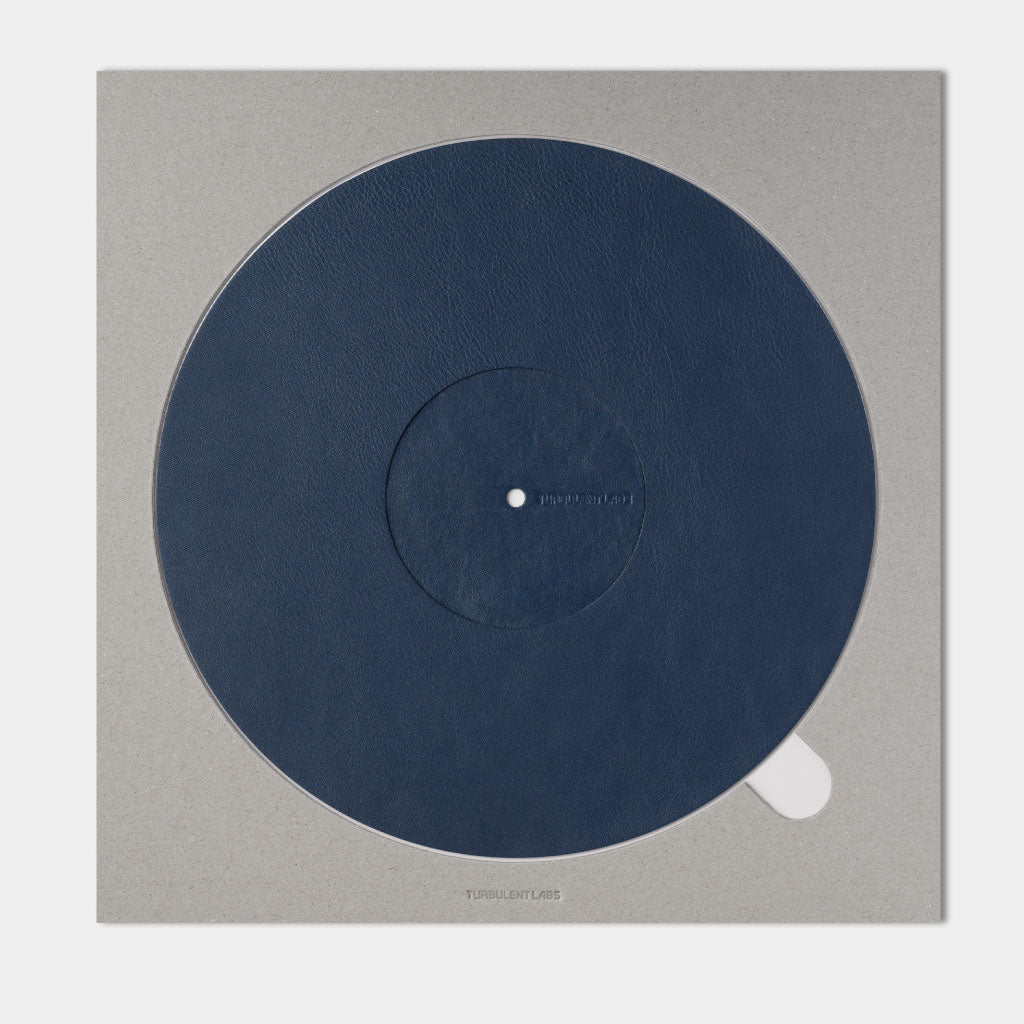 Turntable Leather Platter Mat - Navy