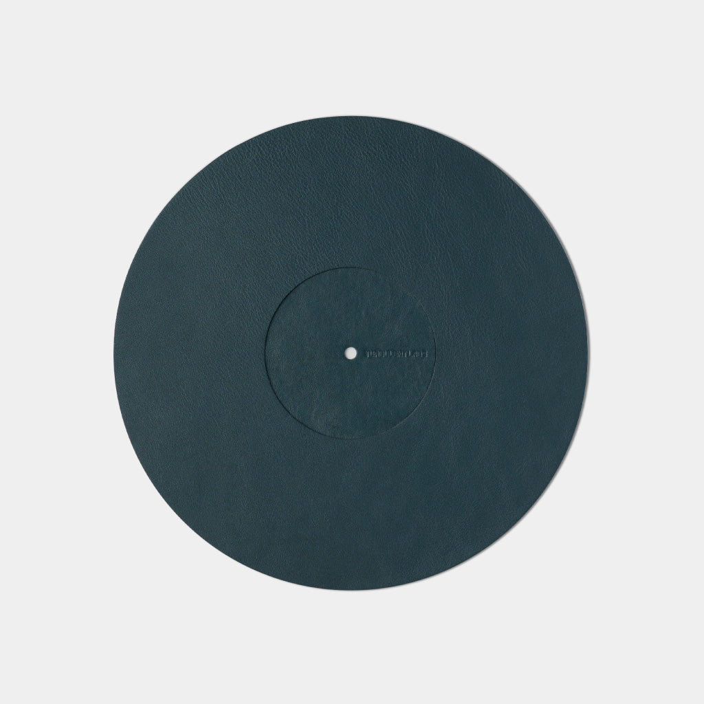 Turntable Leather Platter Mat - Teal