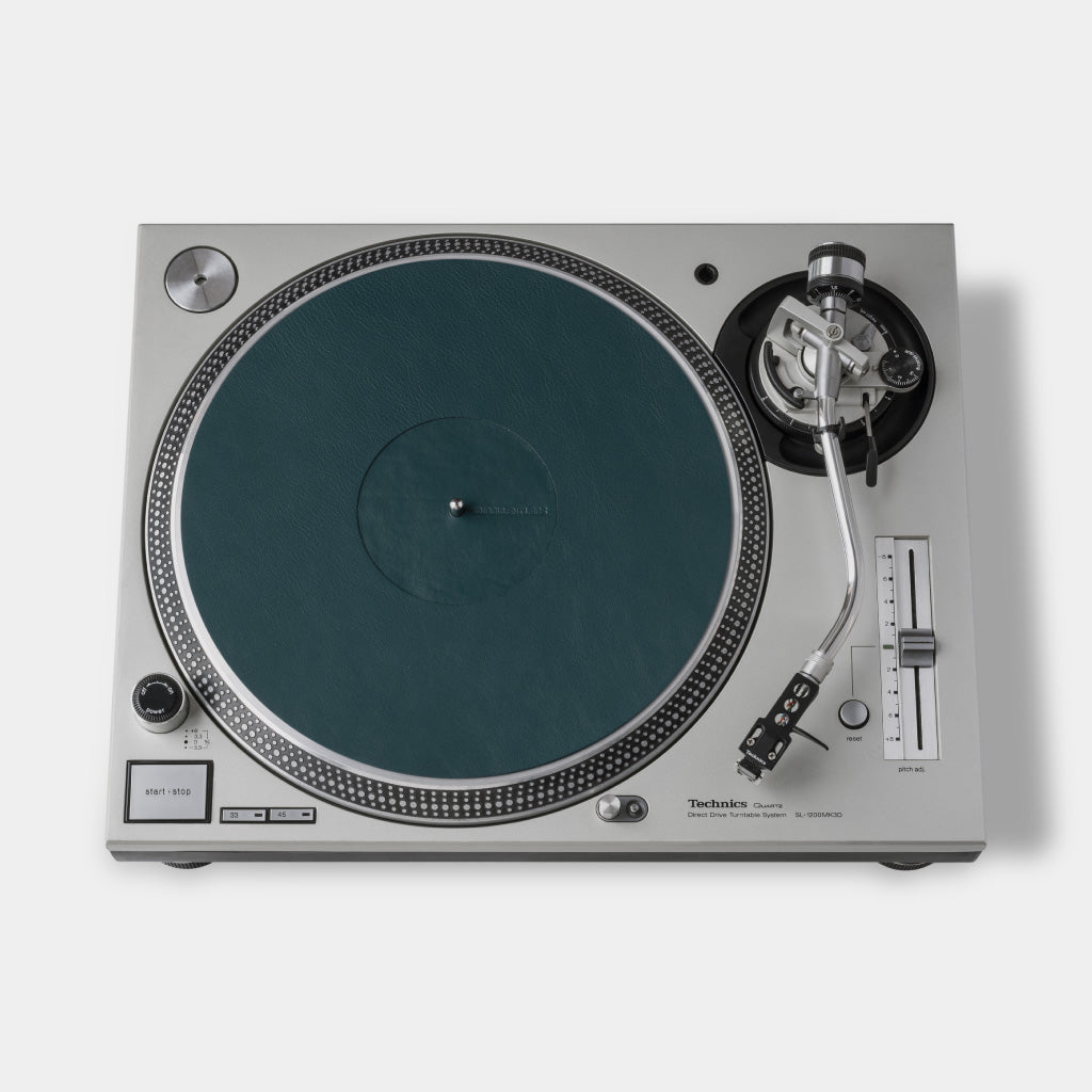 Turntable Leather Platter Mat - Teal