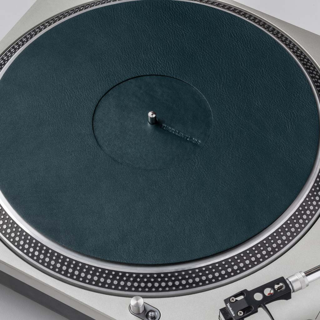 Turntable Leather Platter Mat - Teal